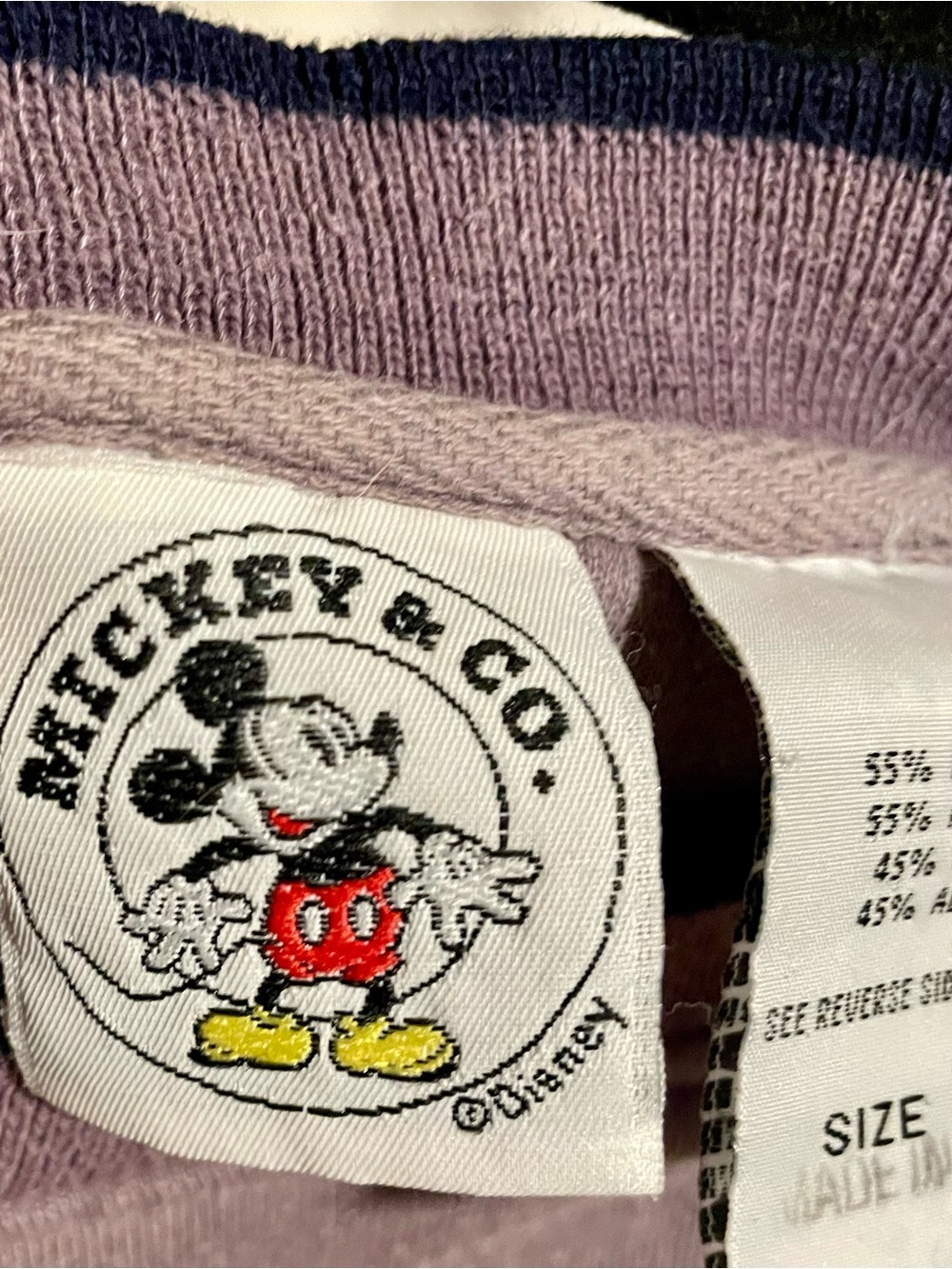 Women’s XL 90s Vintage Disney Mickey Classic Legend Lavender Crewneck Sweatshirt - Picture 7 of 7
